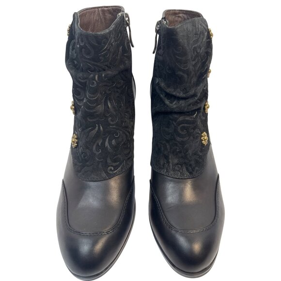 L'Artiste by Spring Step Women's Belgard Black Leather Ankle Bootie Size 39 - Picture 6 of 11